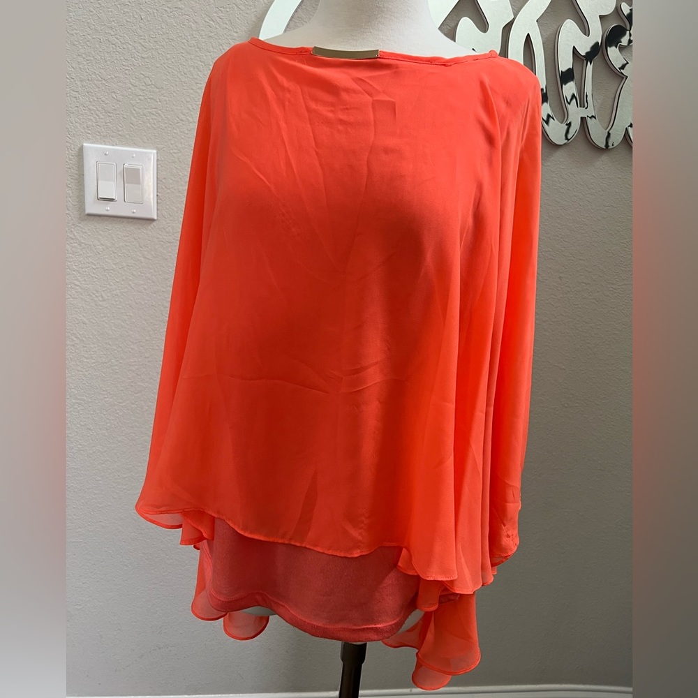 Bright Orange Caped Top Size Medium